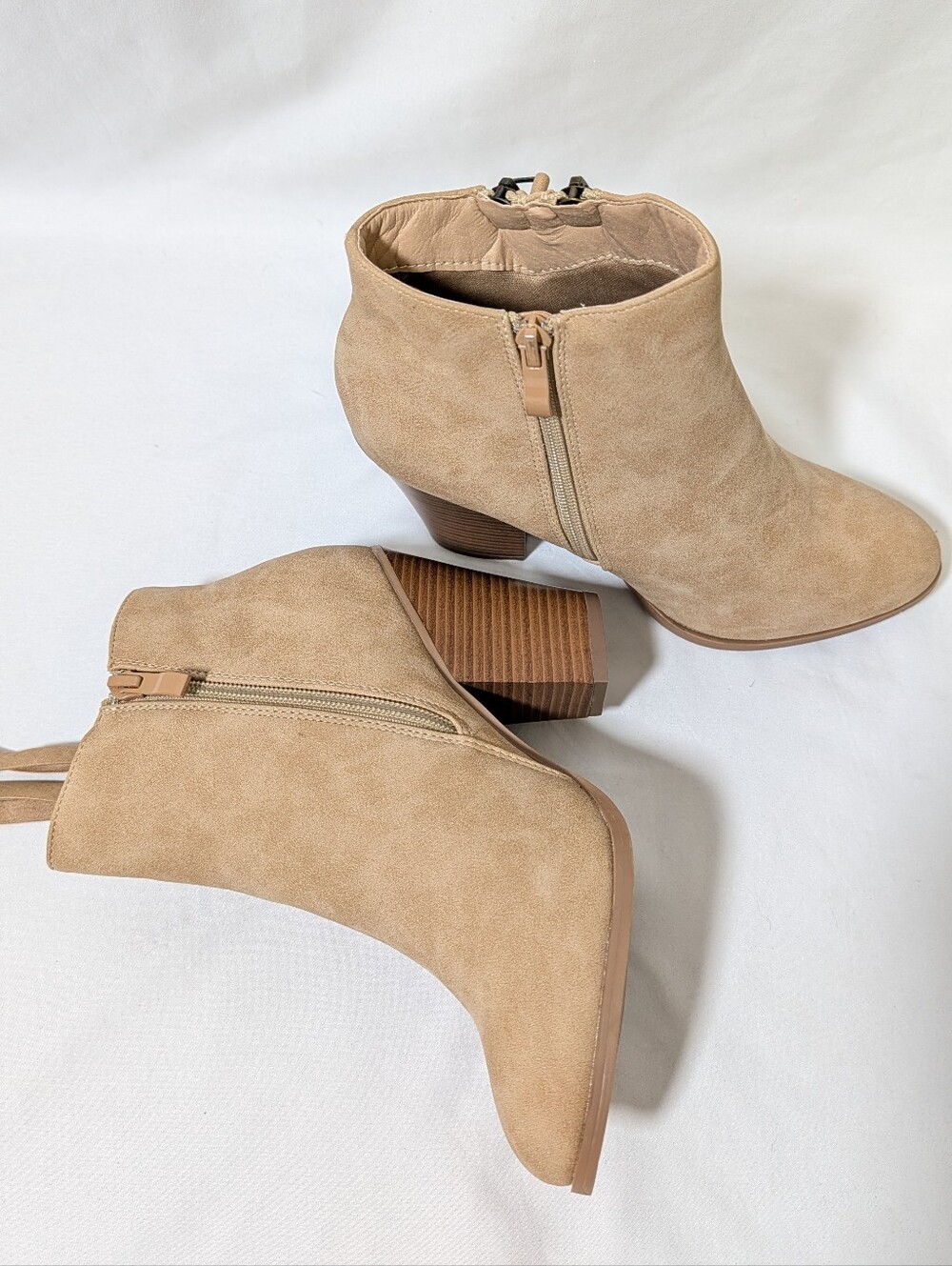 Journee Collection Taupe Double Zip Booties Size 7.5 - Picture 4 of 7